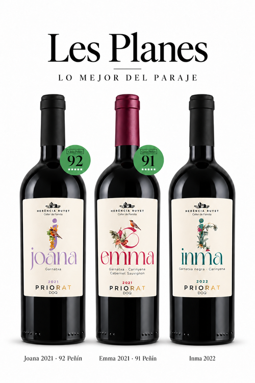 Pack Les Planes de Herència Ruyet: Joana 2021 (92 Peñín), Emma 2021 (91 Peñín) e Inma 2022, DOQ Priorat